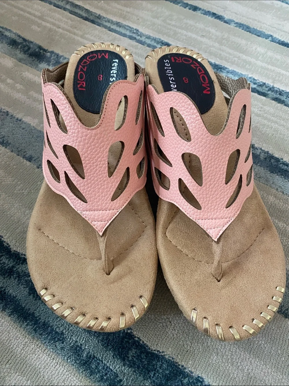 Reversible womens Sandals in Pink and/or Gold
